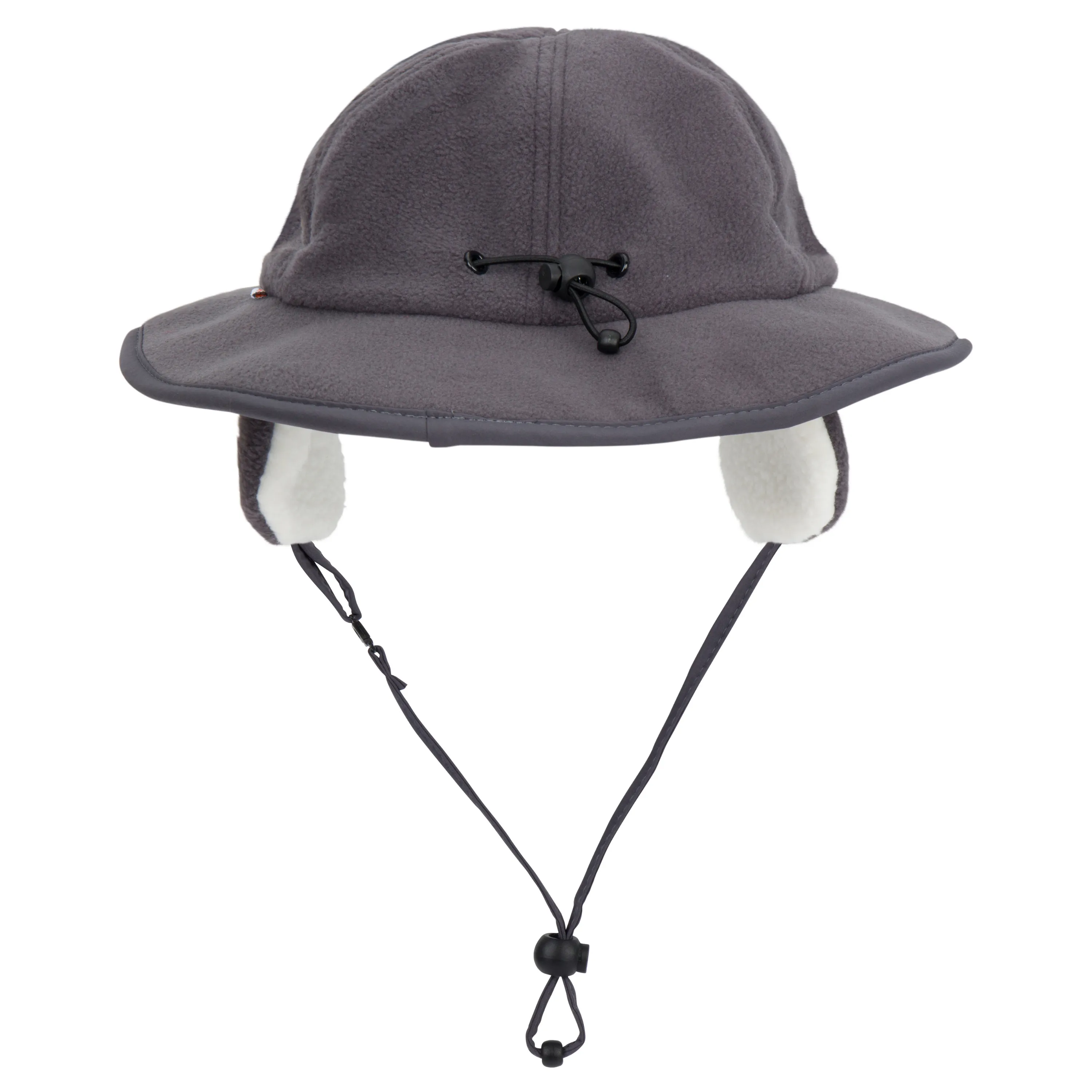 Kids Tundra Ear Flap Fleece Winter Wide Brim Sun Hat - Slate