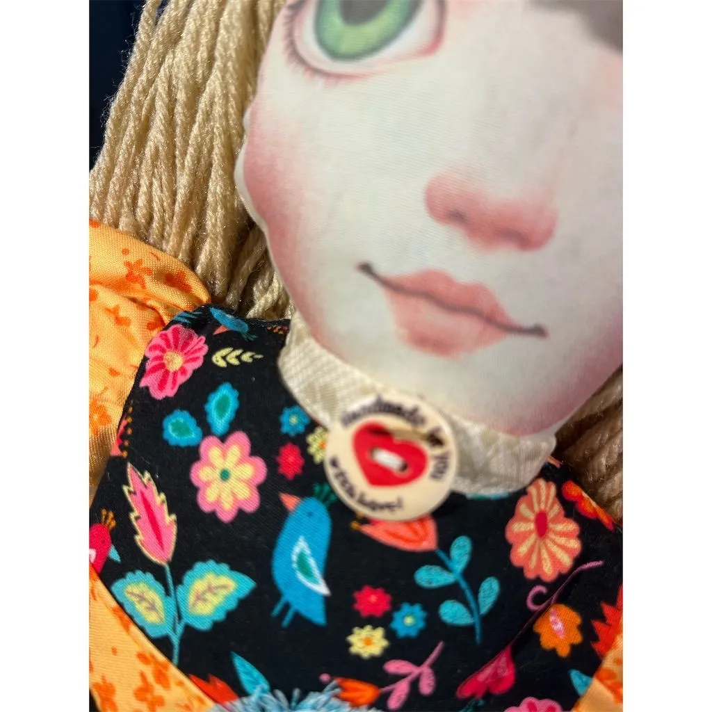 Lidia’s Dolls Storytime Friends Handmade Cloth Doll with Wool Hair