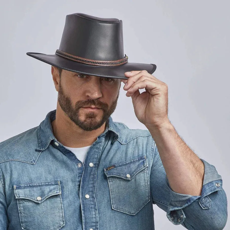 Midnight Rider Leather Outback by American Hat Makers