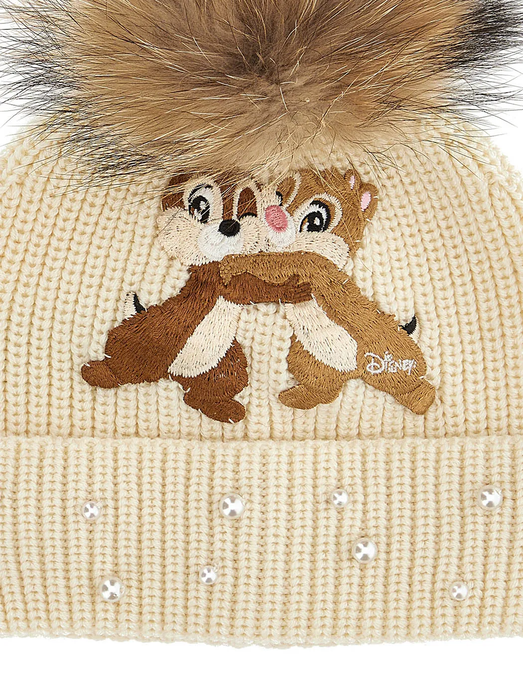 MONNALISA Chip & Dale pom pom cream cap