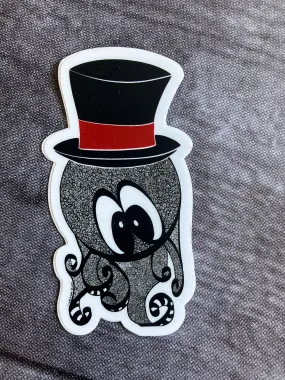 Octopus with Top Hat Vinyl Sticker
