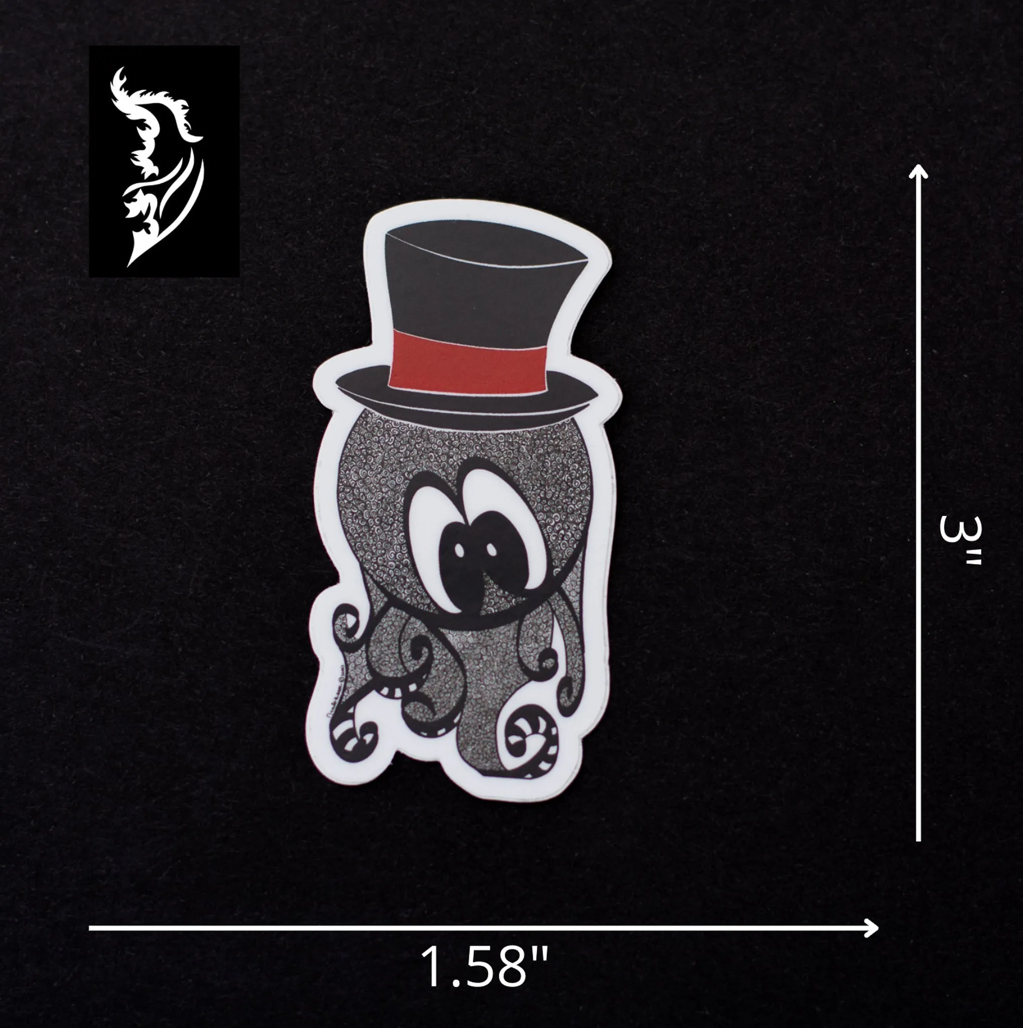 Octopus with Top Hat Vinyl Sticker