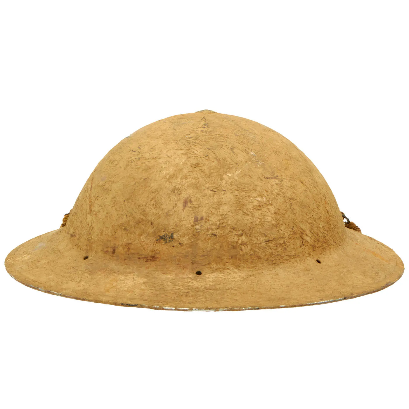 Original British WWII South African Issue Desert Tan Brodie MkII Steel Helmet with Size 7 1/2 Liner - Dated 1943