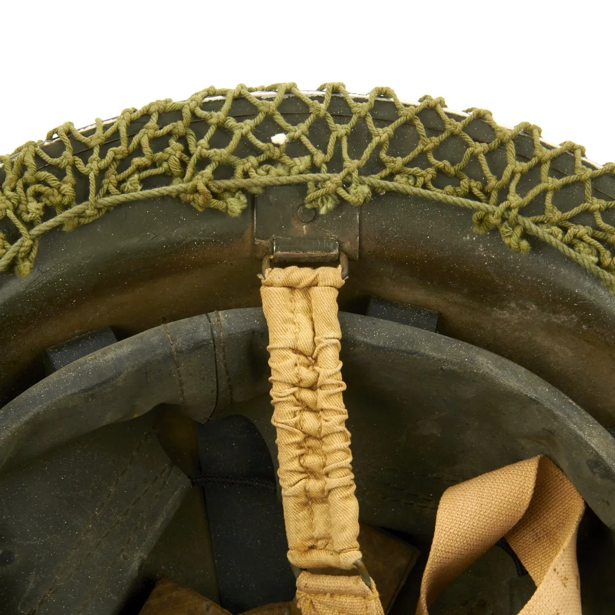 Original Canadian WWII Brodie MkII Steel Helmet with Net with size 6 7/8 liner - Dated 1942