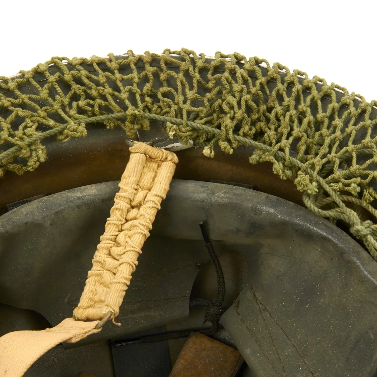 Original Canadian WWII Brodie MkII Steel Helmet with Net with size 6 7/8 liner - Dated 1942
