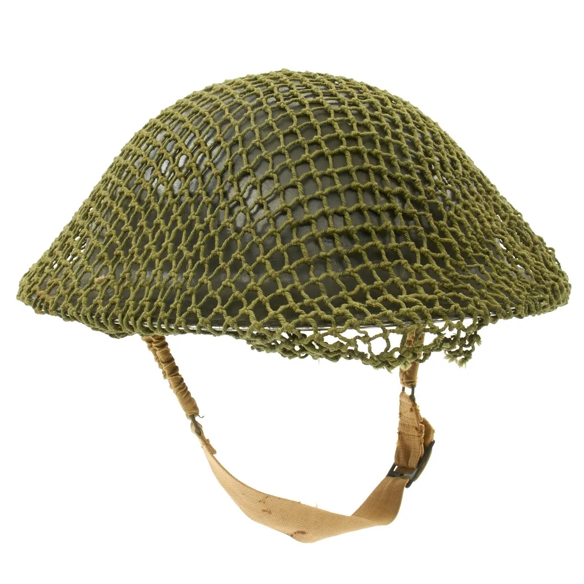Original Canadian WWII Brodie MkII Steel Helmet with Net with size 6 7/8 liner - Dated 1942