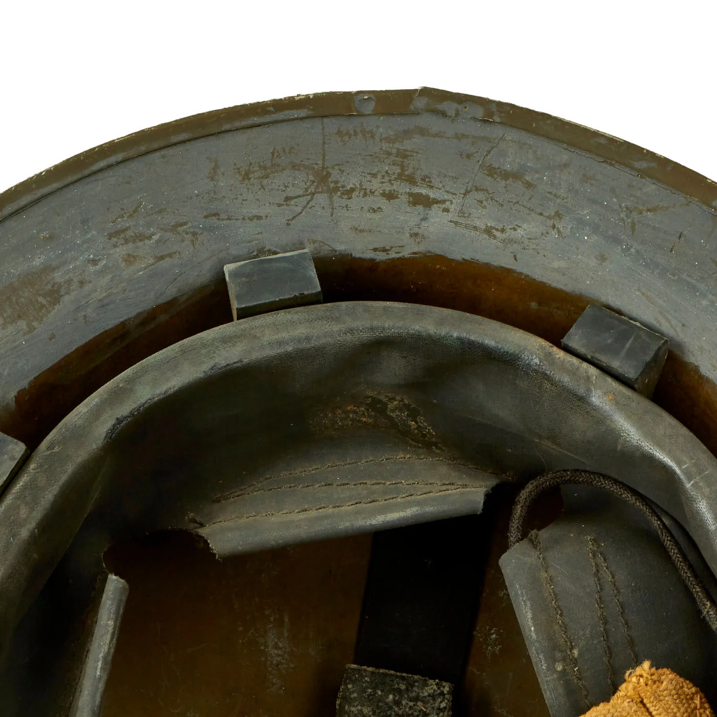 Original Canadian WWII Brodie MkII Steel Helmet with Original Desert Camouflage Paint - Dated 1941