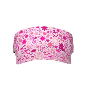 Pink Ribbon Support Breast Cancer Adults Sports Sun Visor Hats Breathable Caps Sunmmer Cap for Beach Tennis Golf Running Cap