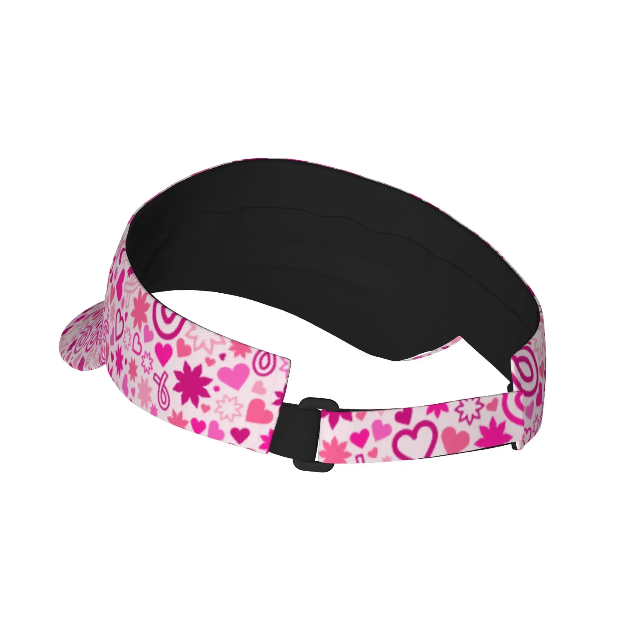 Pink Ribbon Support Breast Cancer Adults Sports Sun Visor Hats Breathable Caps Sunmmer Cap for Beach Tennis Golf Running Cap