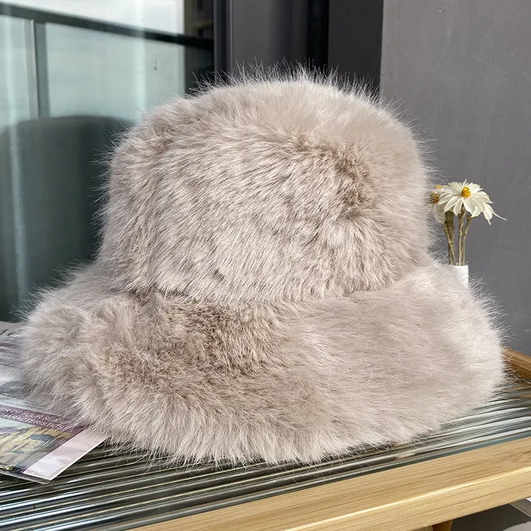 Pre Order:  Warm Thick Faux Fur Bucket Hat