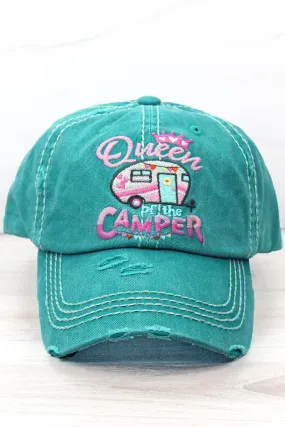 QUEEN OF THE CAMPER DISTRESSED BALLCAP