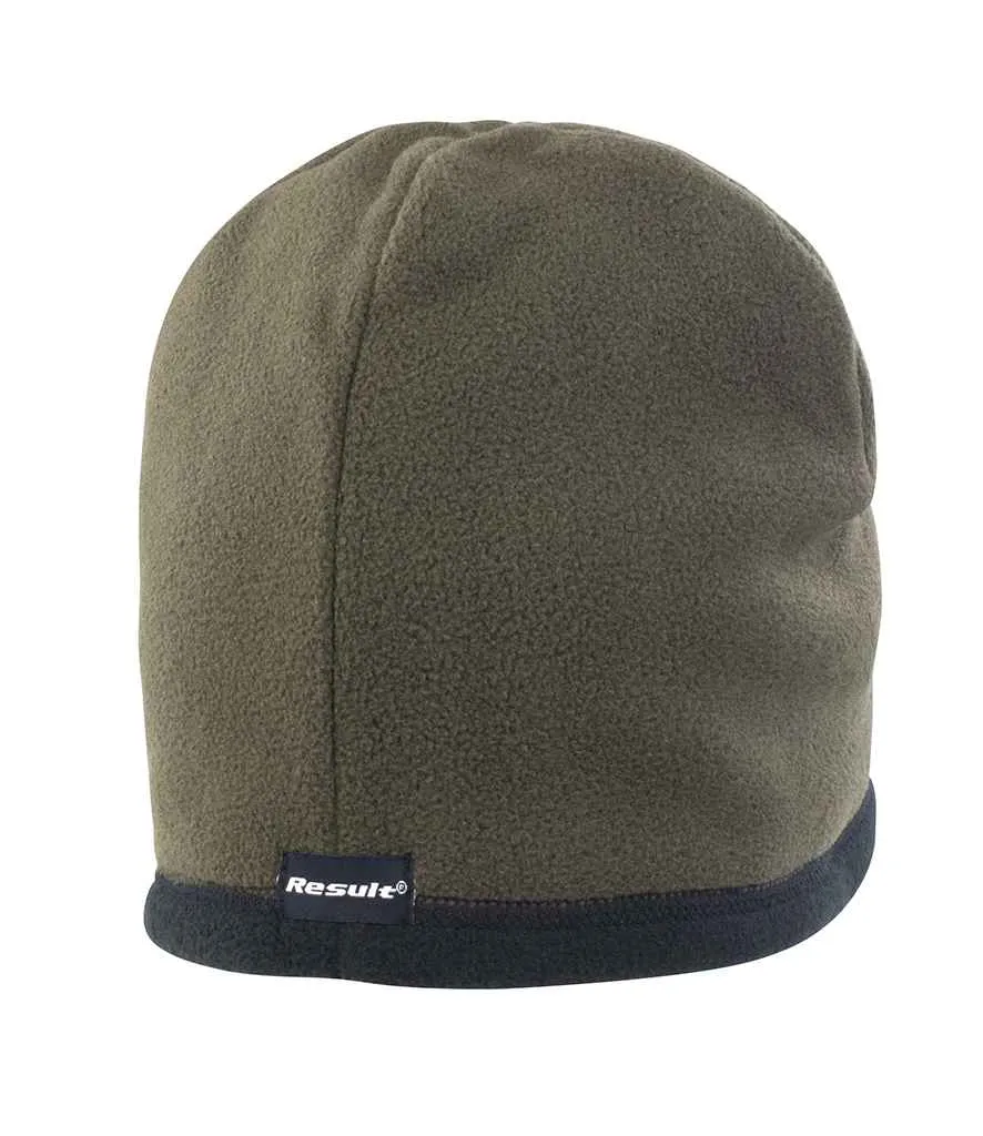 Result Reversible Micro Fleece Bob Hat | Olive Green/Black
