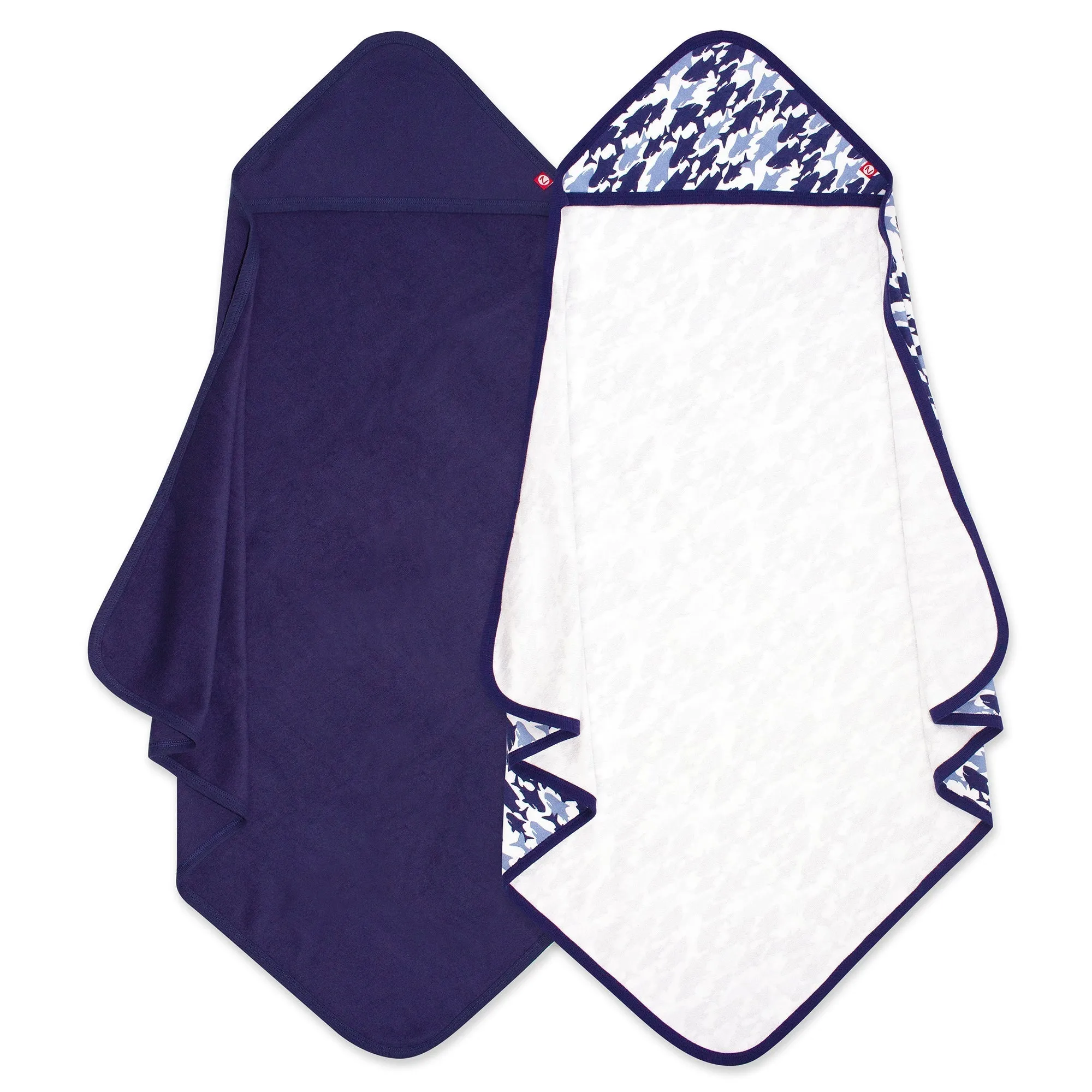 Sharks Organic Cotton Knit Terry Hooded Towel 2 Pack