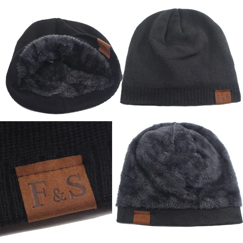Skullies Beanies Men Knitted Hat Winter Hats For Men Women Cap Winter Beanie Hat Gorro Thick Warm Bonnet Men's Winter Cap