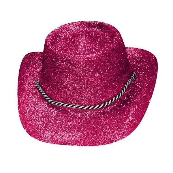 Smiffys Pink Glitter Cowboy Hat