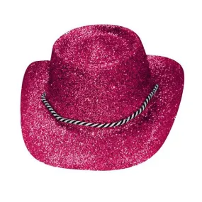 Smiffys Pink Glitter Cowboy Hat