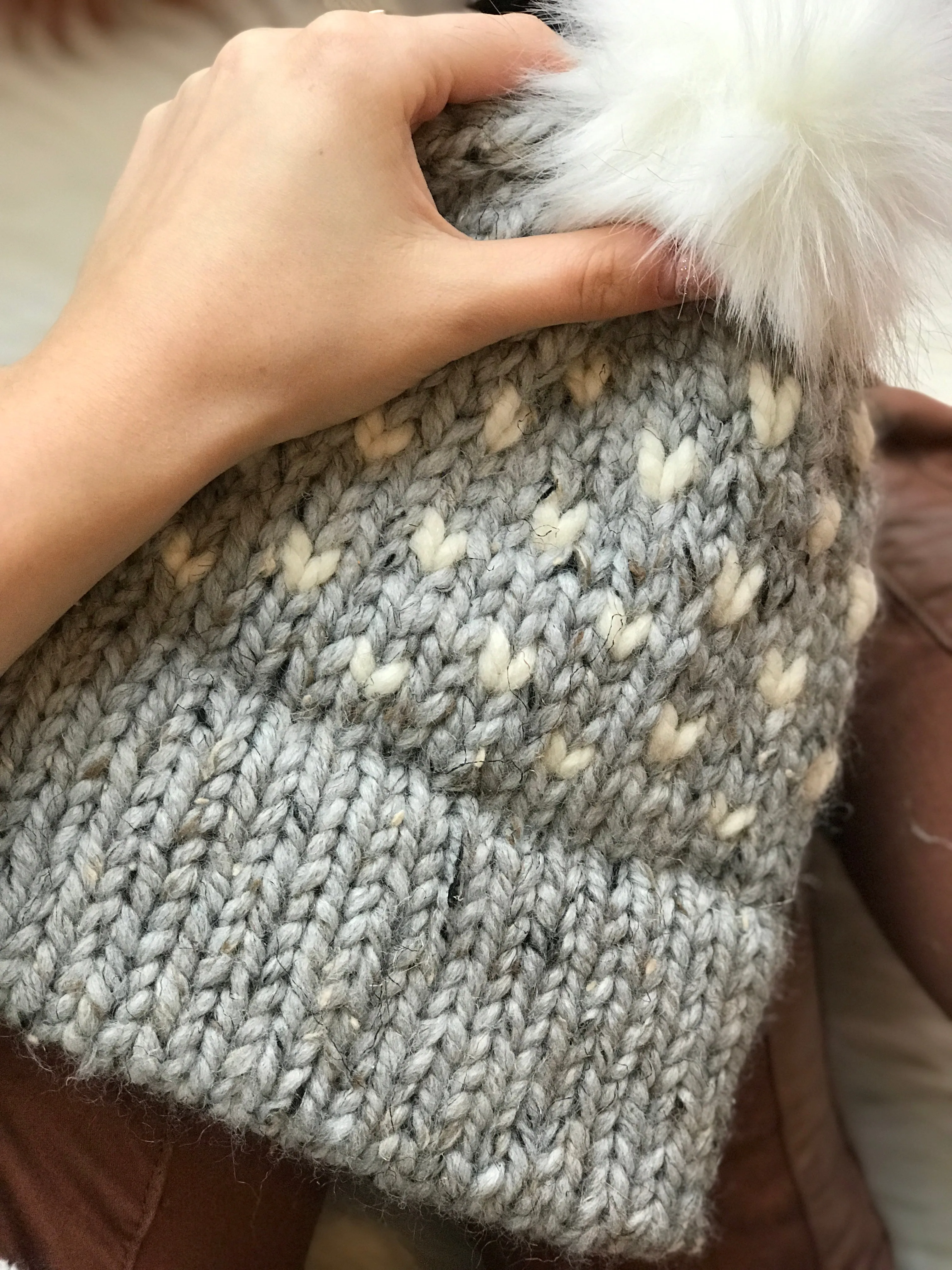 Tiny Hearts Double Brim Knitting Pattern