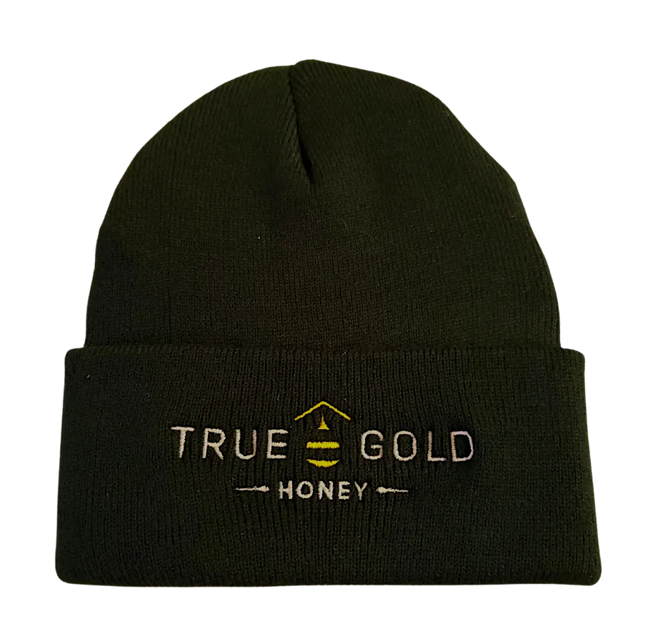 True Gold Honey Knit Cuffed Beanie (Black)