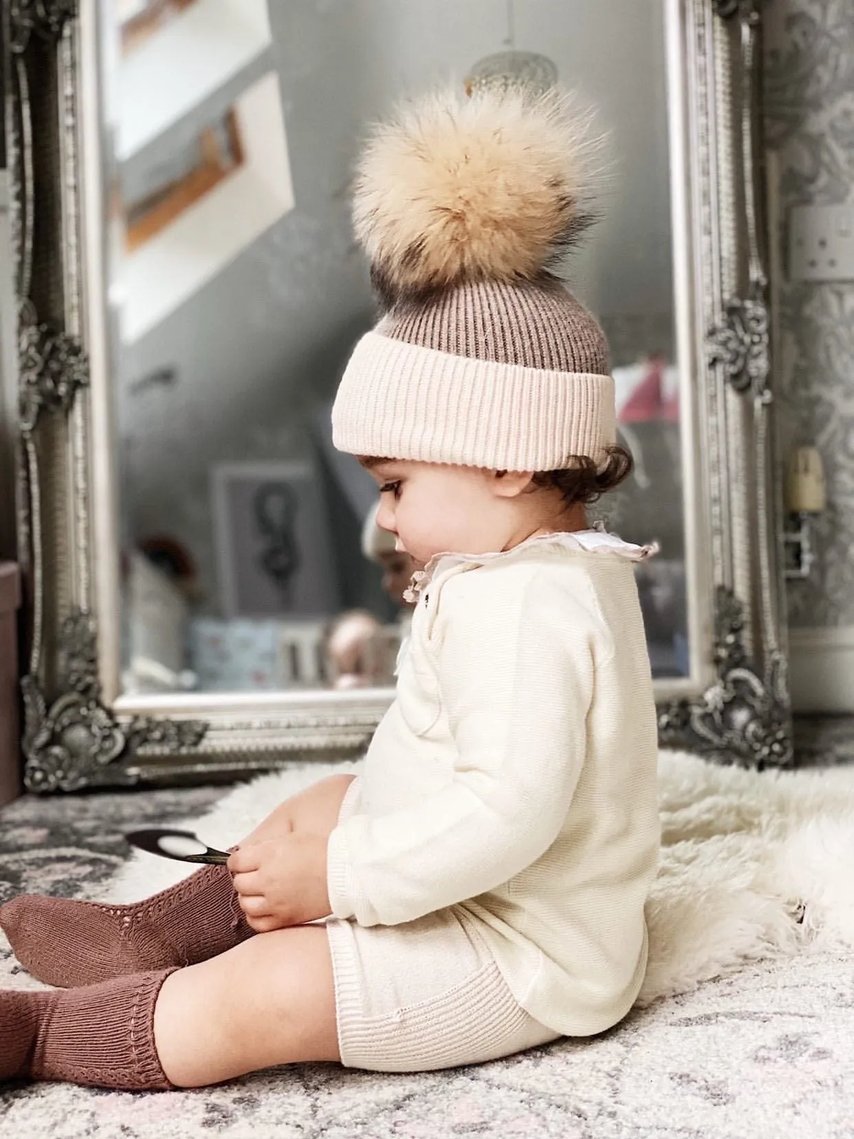 Two Toned Angora Hat