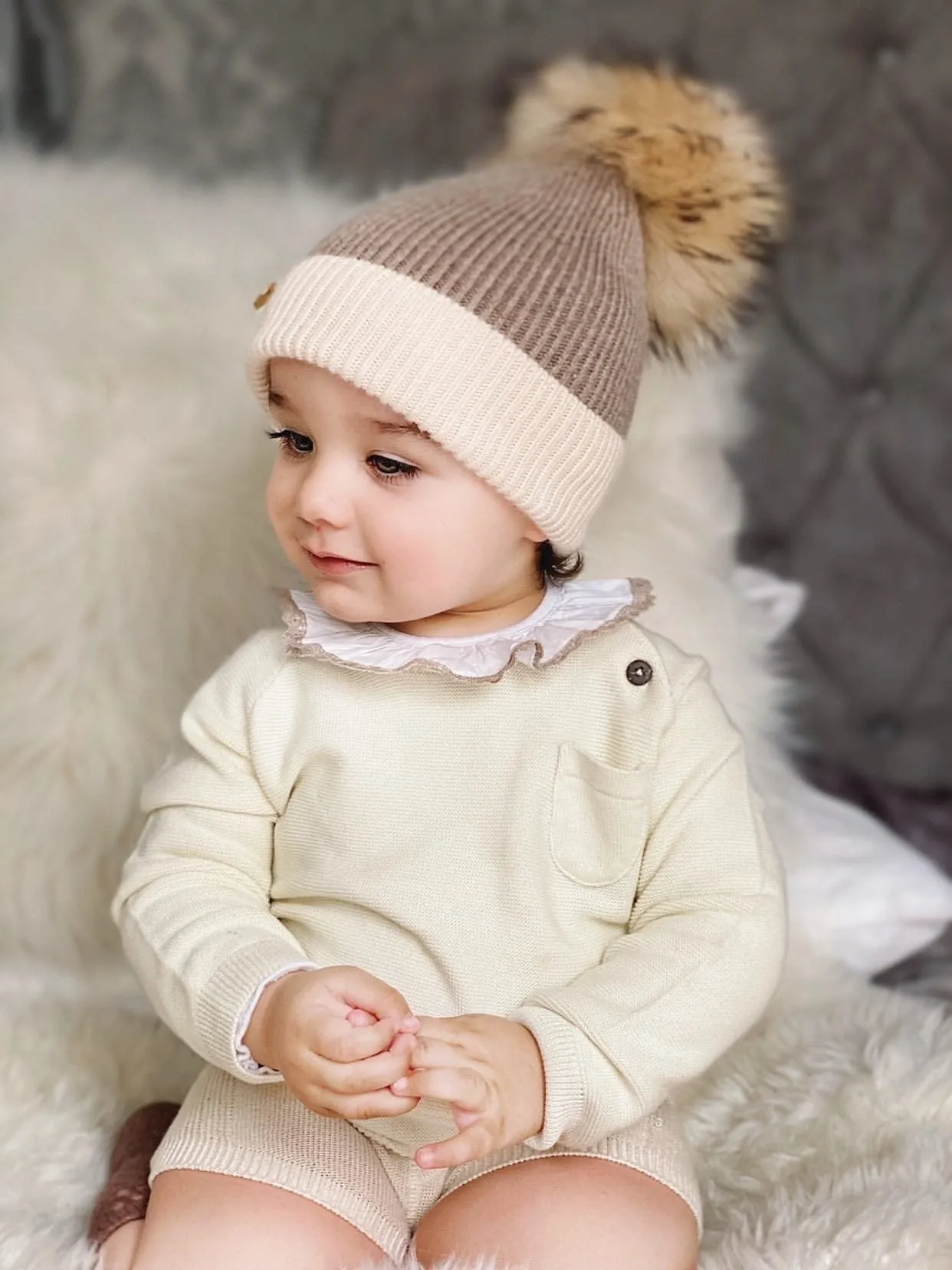 Two Toned Angora Hat