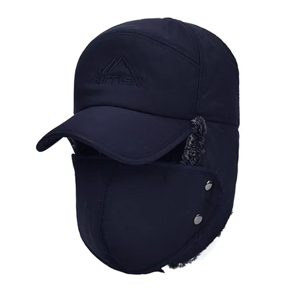 Winter Hat Men Bomber Hats For Men Women Thick Balaclava Cotton Fur Earflap Warm Caps Skull Mask Male Winter Bomber Hat