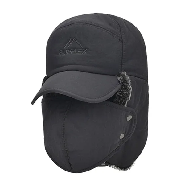 Winter Hat Men Bomber Hats For Men Women Thick Balaclava Cotton Fur Earflap Warm Caps Skull Mask Male Winter Bomber Hat