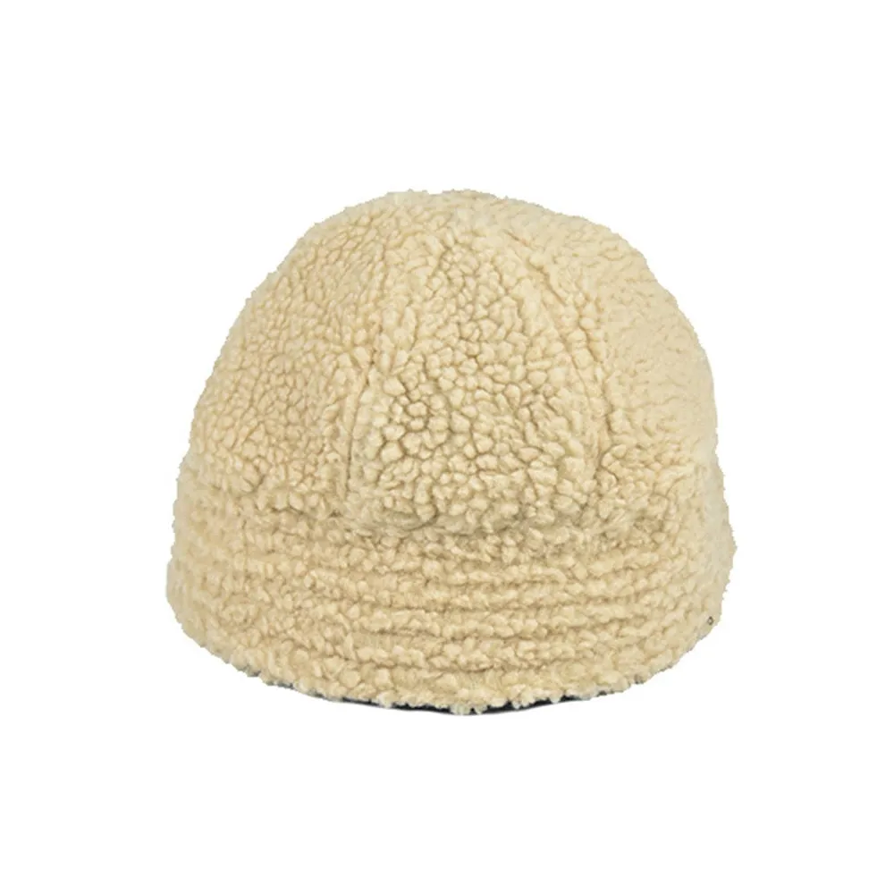 Winter Hats For Women Black PU Bucket Hat Streetwear Plus Velvet Caps