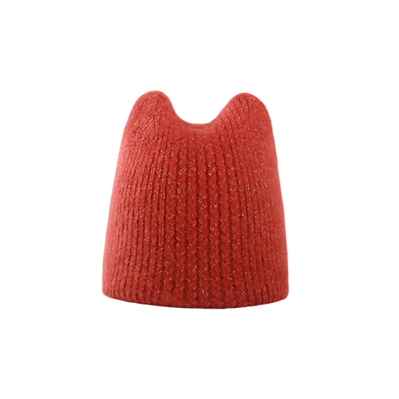 Winter Warm lovely  Knitted Hats for Women Casual Soft Warm Angola Rabbit Fur Beanie hats for glris lady Bonnet Gorros