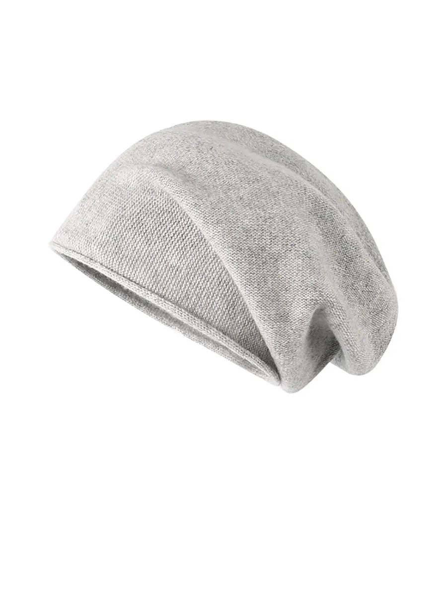 Women Autumn Solid Wool Casual Knit Hat