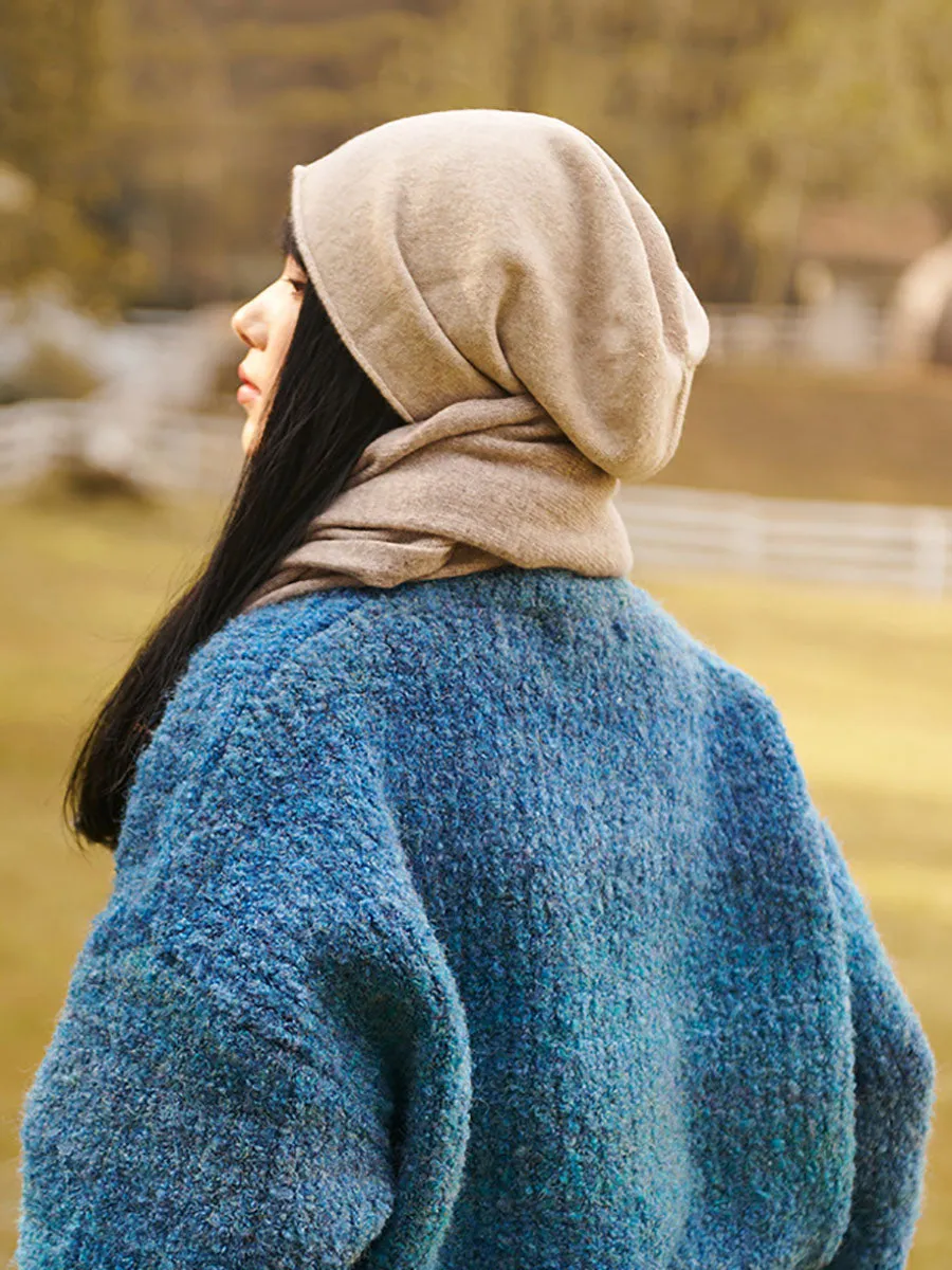 Women Autumn Solid Wool Casual Knit Hat