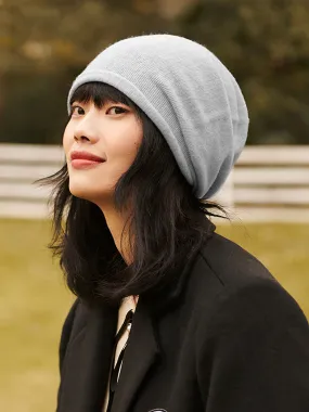 Women Autumn Solid Wool Casual Knit Hat