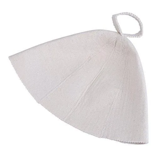 Wool Felt Sauna Hat Russian Banya Cap 100% Wool Felt White Sauna Hat for Head Protection 22cm/8.66inch
